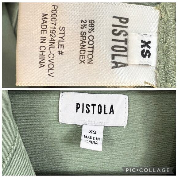 Pistola Makenna Stretch Cotton Utility Jumpsuit XS Green Gorpcore Snap Closure - Picture 11 of 14
